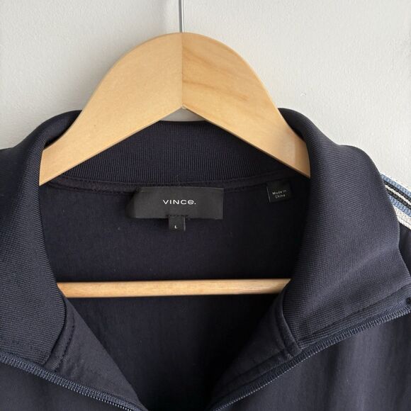 Vince Black Performance Jacket and Joggers with White Stripes track suit. - Picture 5 of 11